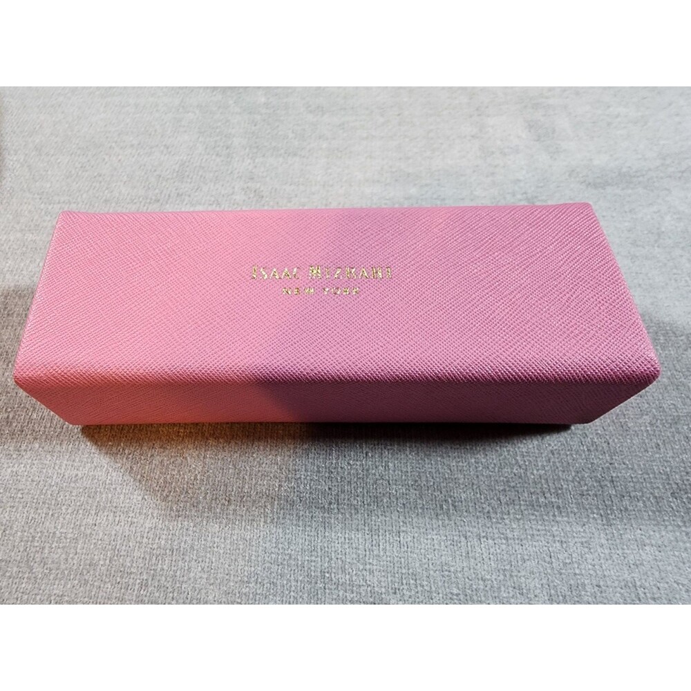 Isaac Mizrahi Pink Faux Leather Snap Hard Eyeglass Case for Glasses